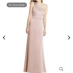 ONE SHOULDER MAXI DRESS BY LOVELY- SIZE 0 NWT “CAMEO” blush pink color